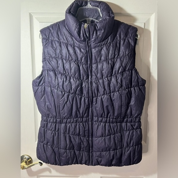 Coldwater Creek Vest Women’s Size 14 L Dark Purple Stretch Puffer Quilted - Picture 2 of 10